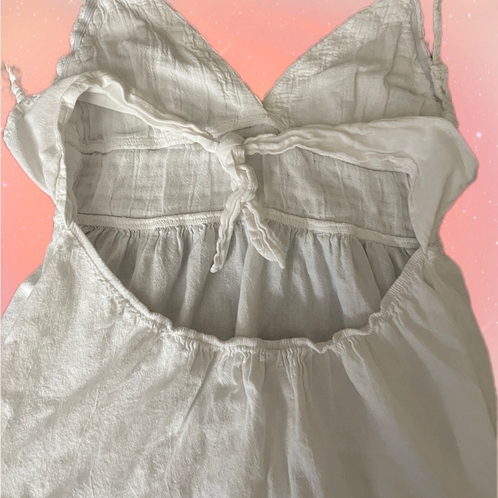 Blanco by Nature White Babydoll Top – Size Large | Fall Layering Boho Staple - Picture 4 of 5